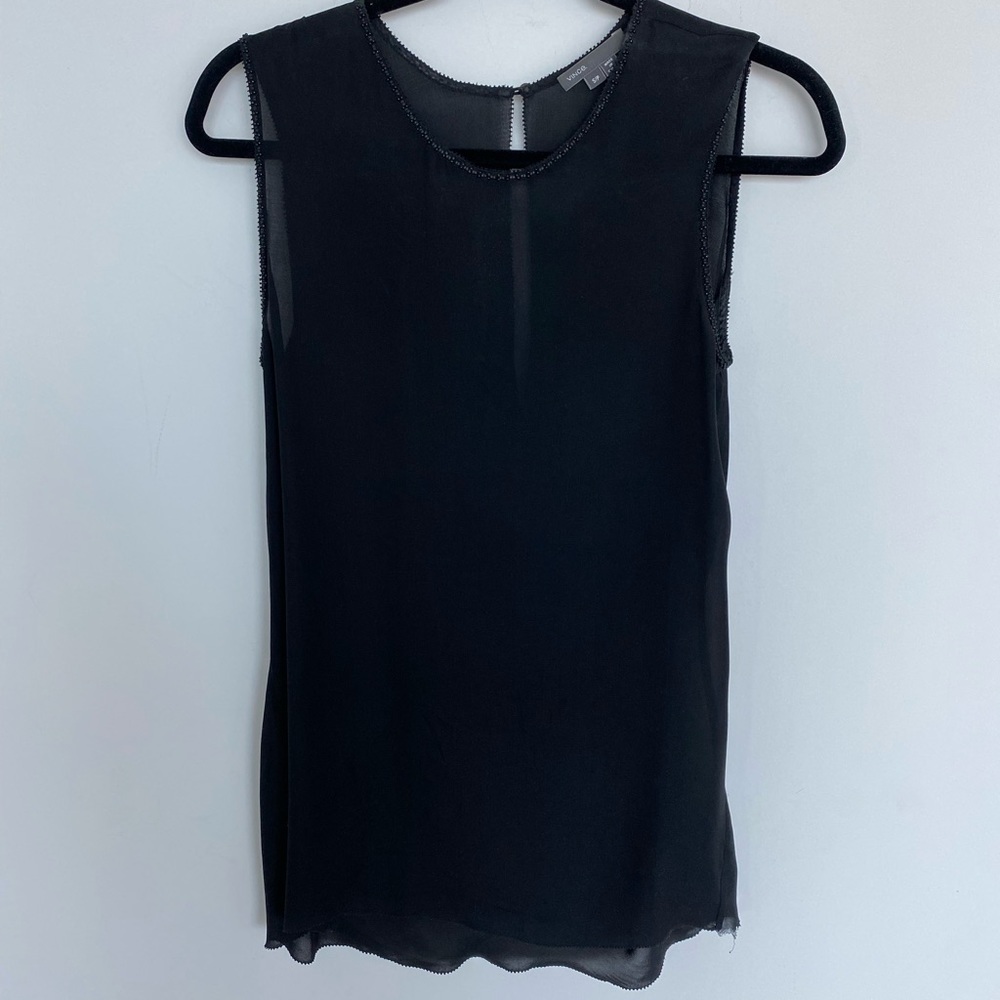 Vince silk beaded top